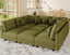 LLappuil Modular Sectional Sofa, 9 Seat Corduroy Sectional Sofa with Storage, 9 Back Cushion 9 Throw Pillow Green