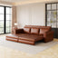 LLappuil King Size Pull Out Sofa Bed, Oversized Loveseat Sofa Convertible Sleeper Sofa Bed, Faux Leather Sofa Couch for Living Room Apartment Light Brown