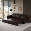 LLappuil King Size Pull Out Sofa Bed, Oversized Loveseat Sofa Convertible Sleeper Sofa Bed, Faux Leather Sofa Couch for Living Room Apartment Dark Brown