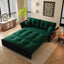 LLappuil Queen Size Pull Out Sofa Bed, 75" Oversized Loveseat Sofa Convertible Sleeper Sofa Bed, Velvet Sofa Couch for Living Room Apartment Green