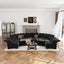 LLappuil Modular Sectional Sofa, 10 Seat Modular Sectional Sofa with Storage, 4 Corner Large Seat, Adjustable Armrest, 25.6" Deep Seat Chenille Corner Sofa Couch Black