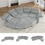 LLappuil Modular Sectional Sofa, 4 Seat Modular Sectional Sofa with Storage, 2 Corner Large Seat, Adjustable Armrest, 25.6" Deep Seat Chenille Corner Sofa Couch Gray