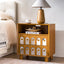 NYBOPAVIS Farmhouse 2 Drawers Nightstand with Charging Station,Rustic Wood Night Stand with Drawers for Bedroom, Natural