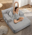 LLappuil Chaise Lounge Chair Indoor, Corduroy Boneless Sofa Bed, Deep Seat Sleeper Couch Reading Chairs, Cloud Sofas Couches for Living Room, No Assembly Required Light Gray
