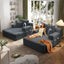 LLappuil 2 Piece Chaise Lounge Chair Indoor, Corduroy Boneless Sofa Bed, Deep Seat Sleeper Couch Reading Chairs, Cloud Sofas Couches for Living Room, No Assembly Required Dark Gray