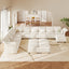LLappuil Modular Sectional Sofa, Sectional Couch with Storage Seat, Oversized Corduroy Sofa Couch with Adjustable Arms Backs for Living Room Beige