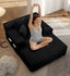 LLappuil Chaise Lounge Chair Indoor, Corduroy Boneless Sofa Bed, Deep Seat Sleeper Couch Reading Chairs, Cloud Sofas Couches for Living Room, No Assembly Required Black