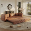 LLappuil 89" Faux Leather Chesterfield Sofa, Oversized Pull Out Sofa Bed King Size, Loveseat Sofa Couch Convertible Sofa Bed for Living Room Brown