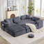 LLappuil Sectional Sofa, Oversized 138" Sectional Couch Convertible Sofa Bed, 6 Seat Corduroy Sofa Couch with Side Pocket for Living Room, No Assembly Dark Gray