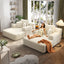 LLappuil 2 Piece Chaise Lounge Chair Indoor, Corduroy Boneless Sofa Bed, Deep Seat Sleeper Couch Reading Chairs, Cloud Sofas Couches for Living Room, No Assembly Required Beige