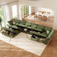 LLappuil Modular Sectional Sofa, Sectional Couch with Adjustable Arms Backs & Storage Seat, Oversized Corduroy Sofa Couch for Living Room Green