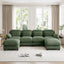 LLappuil 136" Sectional Sofa, U Shaped Modular Sectional Couch with Double Movable Ottoman, Cloud Chenille Sofa Couch for Living Room