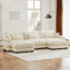 LLappuil 130" Sectional Sofa, Modular Sectional Couch with Double Movable Ottoman, Oversized Velvet Cloud Couch for Living Room