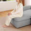 LLappuil Sectional Sofa, Cloud Sectional Couch with Movable Ottoman, 4 Seat Chenille Sofa Couch for Living Room Gray