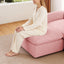 LLappuil Sectional Sofa, Cloud Sectional Couch with Movable Ottoman, 4 Seat Chenille Sofa Couch for Living Room Pink