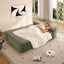 LLappuil Futon Sofa Bed, 79" Loveseat Sofa Convertible Sofa Bed Queen Size, Corduroy Sofa Couch for Living Room Green