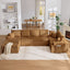 LLappuil 144" Sectional Sofa, Oversized Modular Sectional Couch with Chaise, Magazine Pockets, Removable Armrests, Cloud Boneless Corduroy Sofa Convertible Sofa Bed for Living Room