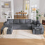 LLappuil 144" Sectional Sofa, Oversized Modular Sectional Couch with Chaise, Magazine Pockets, Removable Armrests, Cloud Boneless Corduroy Sofa Convertible Sofa Bed for Living Room
