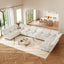 LLappuil Modular Sectional Sofa, Sectional Couch with Adjustable Arms Backs & Storage Seat, Oversized Corduroy Sofa Couch for Living Room Beige