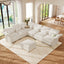 LLappuil Modular Sectional Sofa, Sectional Couch with Storage Seat, Oversized Corduroy Sofa Couch with Adjustable Arms Backs for Living Room Beige