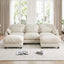 LLappuil 104" Sectional Sofa, L Shaped Modular Sectional Couch with Movable Ottoman, Cloud Chenille Sofa Couch for Living Room