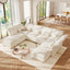 LLappuil Modular Sectional Sofa, Sectional Couch with Adjustable Arms Backs & Storage Seat, Oversized Corduroy Sofa Couch for Living Room Beige