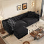 LLappuil Pull Out Sofa Bed King Size, 98" Tufted 3 Seat Sofa Convertible Sleeper Sofa Bed, Oversized 28" Deep Seat Velvet Sofa Couch for Living Room Black