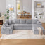 LLappuil 144" Sectional Sofa, Oversized Modular Sectional Couch with Chaise, Magazine Pockets, Removable Armrests, Cloud Boneless Corduroy Sofa Convertible Sofa Bed for Living Room
