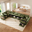 LLappuil Modular Sectional Sofa, Sectional Couch with Adjustable Arms Backs & Storage Seat, Oversized Corduroy Sofa Couch for Living Room Green