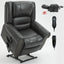 LLappuil Lift Power Recliner Chair, Dual Motor Massage Recliner Chair with Heat, Faux Leather Nursery Glider Rocker Recliner Chair for Living Room, Bedroom Gray