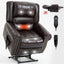 LLappuil Lift Power Recliner Chair, Dual Motor Massage Recliner Chair with Heat, Faux Leather Nursery Glider Rocker Recliner Chair for Living Room, Bedroom Dark Brown