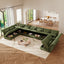 LLappuil Modular Sectional Sofa, Sectional Couch with Adjustable Arms Backs & Storage Seat, Oversized Corduroy Sofa Couch for Living Room Green
