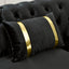 LLappuil Sectional Sofa, 111" Chesterfield Sofa with Curved Arm Button Tufted, Velvet Cloud Sofa Couch for Living Room Black
