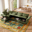 LLappuil Modular Sectional Sofa, Sectional Couch with Storage Seat, Oversized Corduroy Sofa Couch with Adjustable Arms Backs for Living Room Green