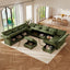 LLappuil Modular Sectional Sofa, Sectional Couch with Storage Seat, Oversized Corduroy Sofa Couch with Adjustable Arms Backs for Living Room Green
