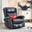 LLappuil Recliner Chair, 360° Swivel Massage Recliner Chair with Heat, Genuine Leather Nursery Glider Rocker Manual Recliner Chair with Side Pockets for Living Room, Bedroom Blue