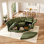 LLappuil Modular Sectional Sofa, Oversiezed Curved Sectional Couch with Storage & Hexagon Seat, Corduroy Sectional Sofa with Adjustable Arms & Backs for Living Room Green