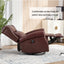 LLappuil Recliner Chair, 360° Swivel Massage Recliner Chair with Heat, Genuine Leather Nursery Glider Rocker Manual Recliner Chair with Side Pockets for Living Room, Bedroom Red