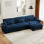 LLappuil 130" Sectional Sofa, Modular Sectional Couach with Movable Ottoman, Oversized Velvet Cloud Couch for Living Room
