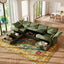 LLappuil Modular Sectional Sofa, Sectional Couch with Adjustable Arms Backs & Storage Seat, Oversized Corduroy Sofa Couch for Living Room Green