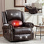 LLappuil Recliner Chair, 360° Swivel Massage Recliner Chair with Heat, Nursery Glider Rocker Manual Recliner Chair with Side Pockets for Living Room, Bedroom Dark Brown