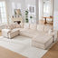 LLappuil 144" Sectional Sofa, Oversized Modular Sectional Couch with Chaise, Magazine Pockets, Removable Armrests, Cloud Boneless Corduroy Sofa Convertible Sofa Bed for Living Room