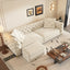LLappuil Pull Out Sofa Bed King Size, 98" Tufted 3 Seat Sofa Convertible Sleeper Sofa Bed, Oversized 28" Deep Seat Velvet Sofa Couch for Living Room Beige