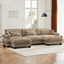 LLappuil 130" Sectional Sofa, Modular Sectional Couch with Double Movable Ottoman, Oversized Velvet Cloud Couch for Living Room