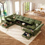 LLappuil Modular Sectional Sofa, Sectional Couch with Adjustable Arms Backs & Storage Seat, Oversized Corduroy Sofa Couch for Living Room Green