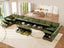 LLappuil Modular Sectional Sofa, Sectional Couch with Adjustable Arms Backs & Storage Seat, Oversized Corduroy Sofa Couch for Living Room Green