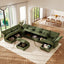 LLappuil Modular Sectional Sofa, Sectional Couch with Storage Seat, Oversized Corduroy Sofa Couch with Adjustable Arms Backs for Living Room Green