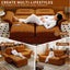 LLappuil Pull Out Sofa Bed Queen Size, Loveseat Sofa Convertible Sleeper Sofa Bed, Velvet Sofa Couch with Adjustbale Armrest, USB Charging Port for Living Room Orange