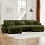 LLappuil 130" Sectional Sofa, Modular Sectional Couch with Double Movable Ottoman, Oversized Velvet Cloud Couch for Living Room