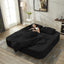LLappuil Sectional Sofa Bed, Futon Convertible Sofa Bed King Size, Plush Corduroy Loveseat Sofa Couch for Living Room Black